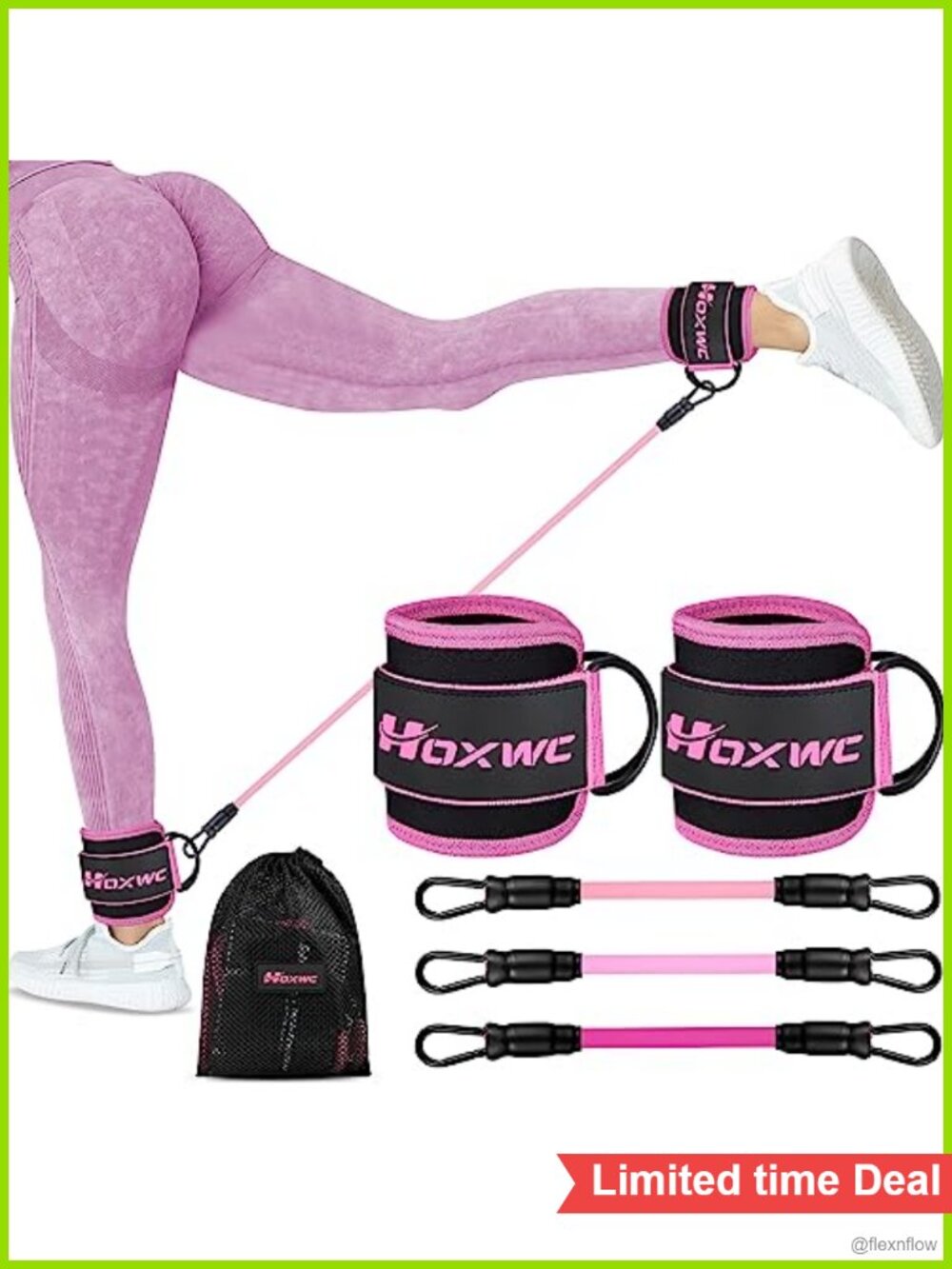 Ankle Resistance Bands with Cuffs for Leg and Booty Workout